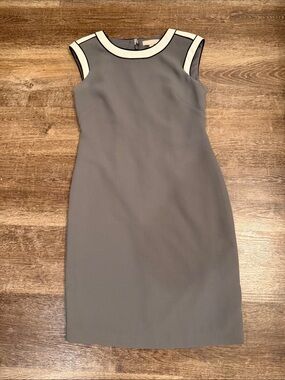 Banana Republic Gray Mini Dress with Cream Trim